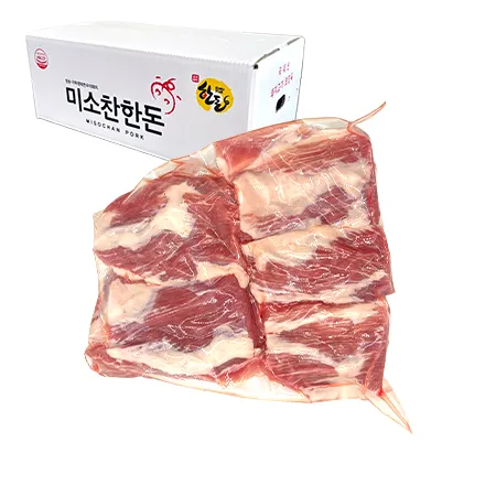 [비정량 한돈] 돈등심덧살(냉장_가브리살_2kg5입 10Kg/BOX) 이미지