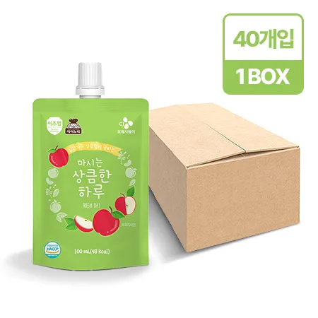 이츠웰마시는상큼한하루(유기사과 100ml*40EA/BOX)