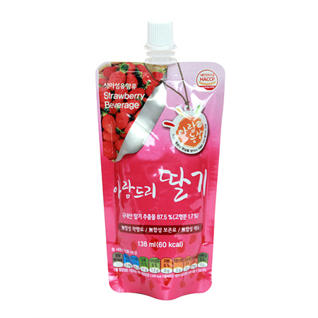 아람농장 아람드리딸기주스(138ml_유기농 138g/EA) 이미지
