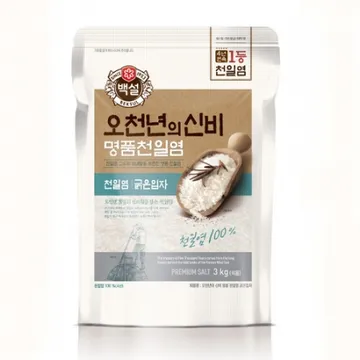 백설 천일염(오천년의신비_굵은입자 3Kg/EA)