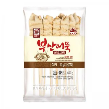 사조대림 꼬치어묵(접사각_부산_30g*20개입 600g/EA) 어묵 오뎅