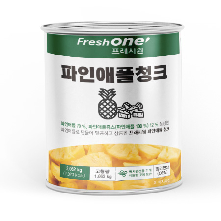 프레시원 파인애플캔(프리미엄 청크 3.062Kg/EA)