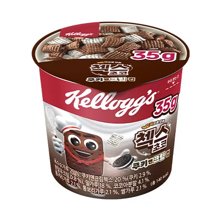 켈로그 첵스초코쿠키앤크림(컵시리얼 35g/EA)