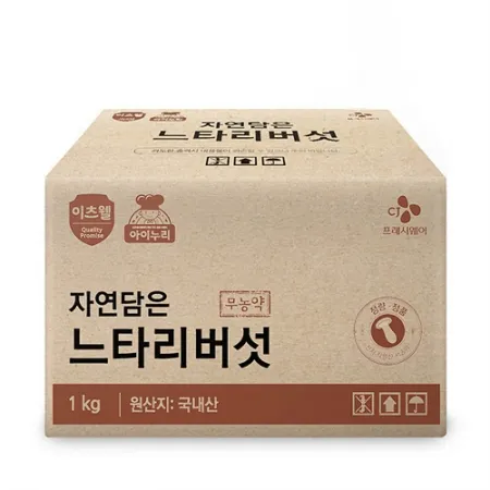 이츠웰아이누리 느타리버섯(상품 다발_친환경 1Kg/BOX)/국내산 [원산지: 상세설명참조]