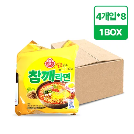 (박스판매)오뚜기 참깨라면(봉지_115g*4입 460g/EA)X8 이미지