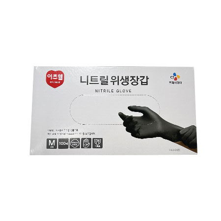 이츠웰 니트릴위생장갑(검은색_중_100입 EA)