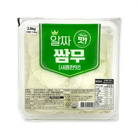 알짜 쌈무 흰색 새콤한맛 2.8Kg 대용량 업소용 무쌈