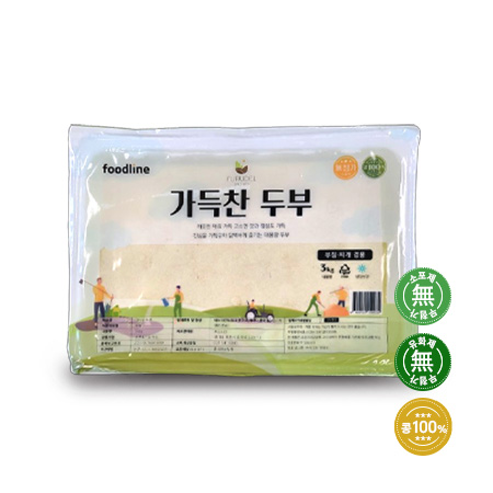 ★초특가★ 푸르델 판두부 3Kg★대두100%★ 무소포제, 무유화제 부침, 찌개겸용 3Kg, 팩두부
