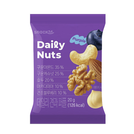 스낵24 데일리견과퍼플(20g*10개입 200g/EA)
