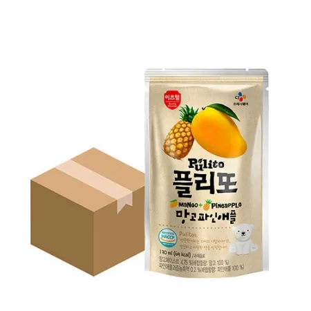 이츠웰 플리또주스(망고파인애플_빨대없음130ml*40EA/BOX) [원산지: 상세설명참조]