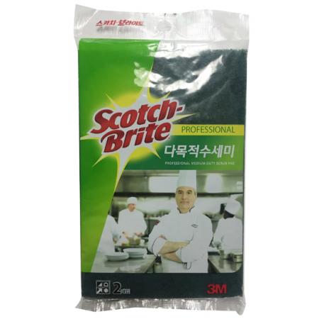 스카치브라이트 수세미(청색_15*23cm_2매입 다목적용 EA)