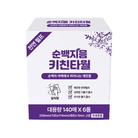 ★신상품★순백지음 키친타월(140매*6롤 EA)