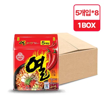 오뚜기 열라면(멀티팩_120g*5입 600g*8EA/BOX) 라면