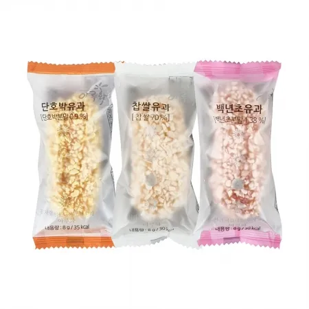 담양한과 찹쌀유과(개별포장_찹쌀+백련초+단호박_각10입 240g/EA)