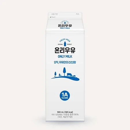 ♥첫구매♥온리 흰우유 900ml*8입/BOX 업소용 신선 우유 이미지