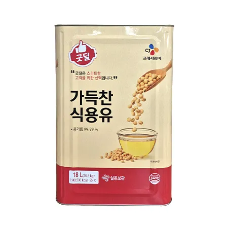 ♥첫구매♥ 굿딜 가득찬식용유(18L_콩식용유 16.5Kg/EA) 대두유 식용유 이미지
