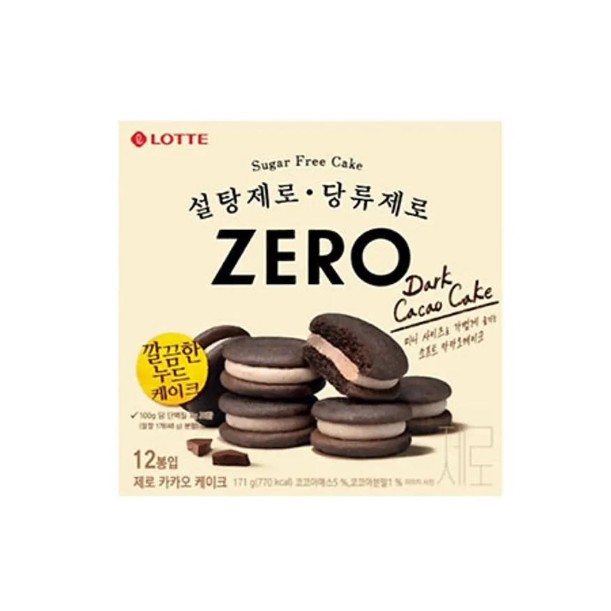 롯데웰푸드 제로카카오케이크(12봉입 171g/EA) 이미지