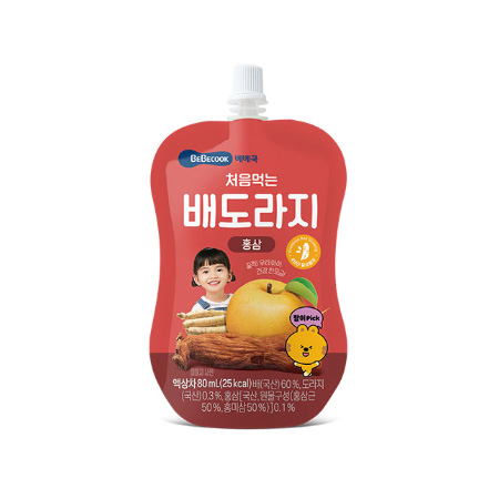 베베쿡 처음먹는배도라지홍삼(80ml 80g/EA)