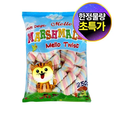 미성패밀리 머쉬멜로우 마시멜로우 (트위스트 250g/EA) 두쫀쿠 두바이 쫀득 쿠키