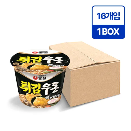 농심 튀김우동(큰사발면 111g*16EA/BOX) 이미지