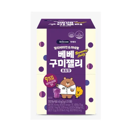베베쿡 베베구미젤리(멀티비타민&미네랄_63g*4개입 252g/EA)