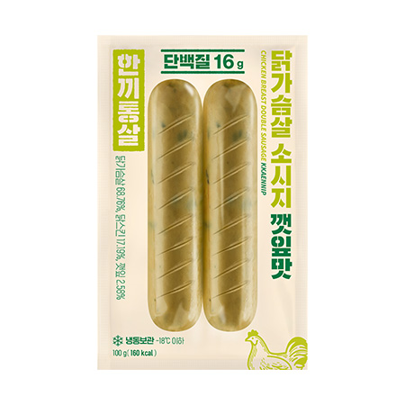 한끼통살 닭가슴살소시지(깻잎맛_100*160mm 100g/EA)