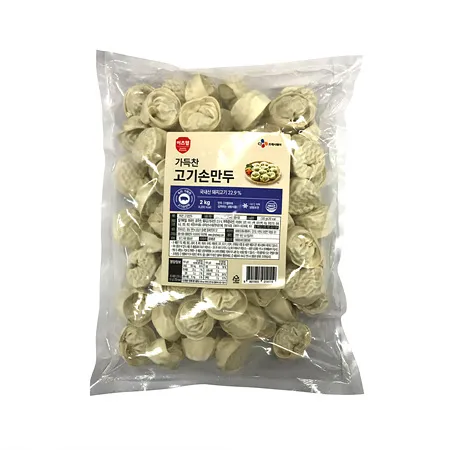 이츠웰 가득찬고기손만두(28±1.5g*71±2입 2Kg/EA) 고기만두 [원산지: 상세설명참조]