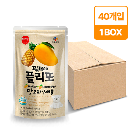 이츠웰 플리또주스(망고파인애플_빨대없음130ml*40EA/BOX)