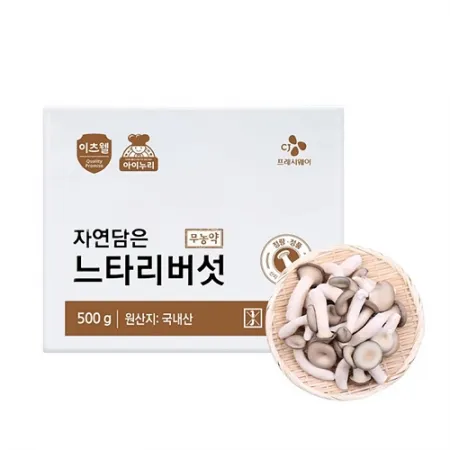 이츠웰아이누리 느타리버섯(상품_다발 친환경 500g/BOX)/국내산 [원산지: 상세설명참조]