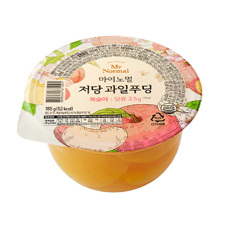 마이노멀 저당과일푸딩(복숭아_스푼미포함 185g/EA)