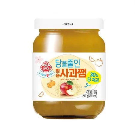 오뚜기_LIGHT&JOY 당을줄인청송사과쨈(병 290g/EA)