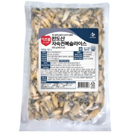 ♥수산특가♥ 이츠웰 완도산자숙전복슬라이스(500g/EA) 전복 물회 슬라이스