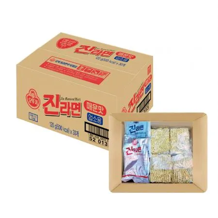 ※낱개포장아님※ 진라면 업소용 라면(덕용_매운맛 120g*30EA/BOX) 라면 [원산지: 상세설명참조]