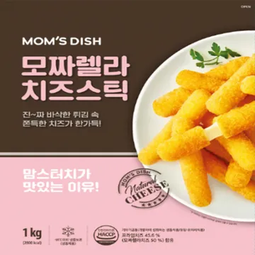 맘스터치 모짜렐라치즈스틱(25g*40-45개입 1Kg/EA) 사이드 메뉴