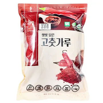 해아란 햇빛담은고춧가루(중간,양념용 1Kg/EA) 국내산 고추가루