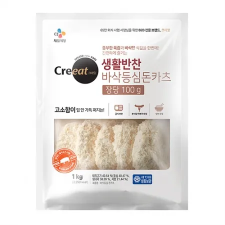 크레잇 생활반찬바삭등심돈카츠(100g*10입 1Kg/EA)