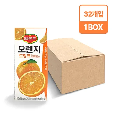 델몬트 오렌지주스(팩 190ml*32EA/BOX)