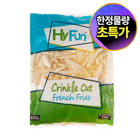 ★초특가★ HYFUN 냉동감자(크링클컷 2Kg/EA) 감자튀김 물결감자 주름감자