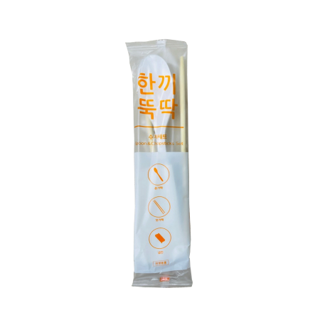 한끼뚝딱 수저세트(수저+젓가락+냅킨_500입 EA)