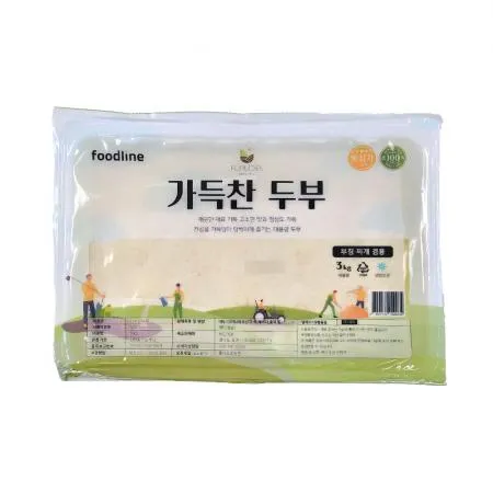 ★대두100%★ 푸르델 판두부 (3Kg/EA) 무소포제, 무유화제 부침, 찌개겸용 팩두부