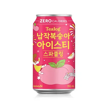 Tealog 스파클링아이스티(355ml_납작복숭아 355g/EA)