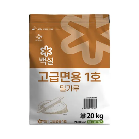 백설 밀가루(고급 1호 호주산100% 고급면용 20Kg/EA) 이미지