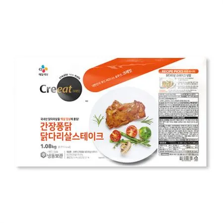 ★제당 초특가★크레잇 간장퐁 닭다리살 스테이크(1.08kg_B2B 1.08Kg/EA) 닭다리살 치킨스테이크 이미지