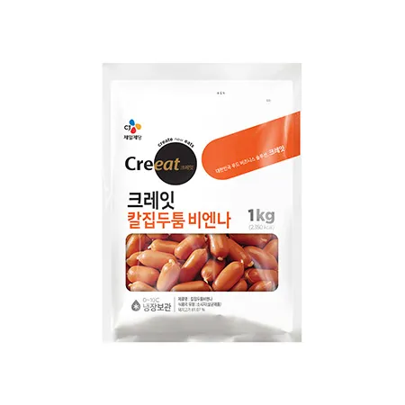 ★제당 초특가★ 크레잇 칼집두툼비엔나(1Kg/EA) 햄 소시지 이미지