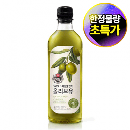 백설 올리브유(900ml_압착 822g/EA)