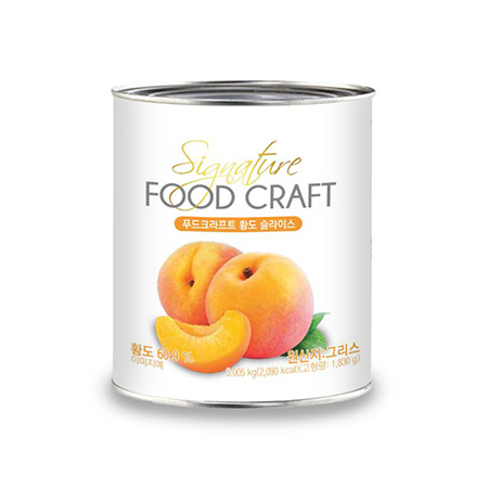 FOOD CRAFT 황도캔(직수입_시럽_슬라이스_NEW 3.005Kg/EA) 황도 황도슬라이스