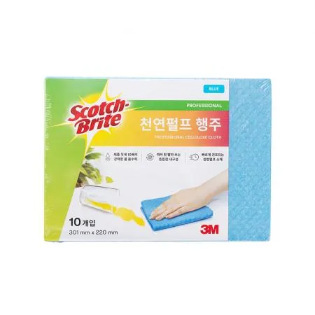 스카치브라이트 행주(천연펄프_파랑색_301*220mm_10입 EA)