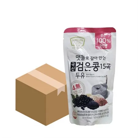 아름뜰 검은콩15곡두유(맷돌로갈아만든국산_파우치 180g/EA)x15 [원산지: 상세설명참조]