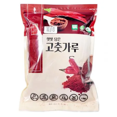 해아란 햇빛담은고춧가루(중간,양념용,매운맛 1Kg/EA) 국내산 고추가루