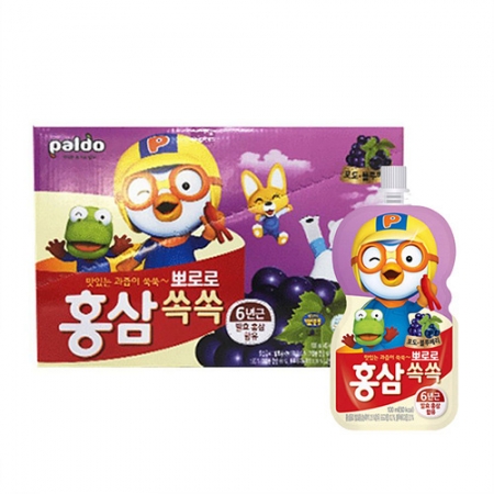 뽀로로 홍삼쏙쏙(100ml_포도블루베리 100g/EA)x10